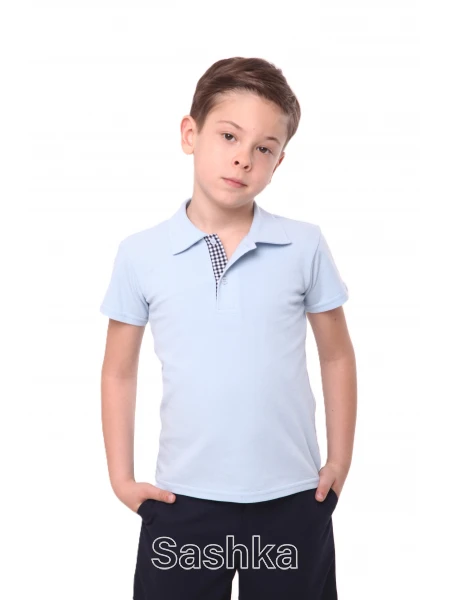 Футболка-поло для хлопчика блакитна